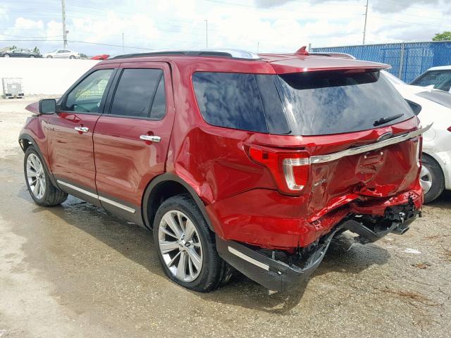 1FM5K7F8XKGB16883 - 2019 FORD EXPLORER L RED photo 3