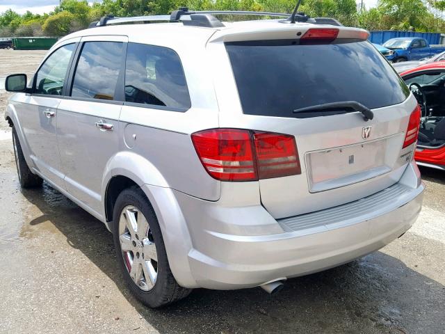 3D4PG9FV8AT206675 - 2010 DODGE JOURNEY R/ SILVER photo 3