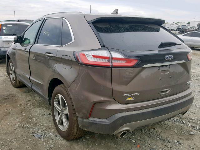 2FMPK3J97KBB34296 - 2019 FORD EDGE SEL BROWN photo 3