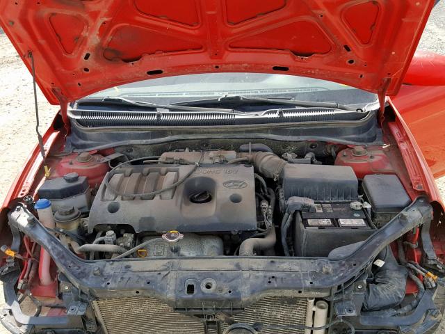 KMHCN35C09U114102 - 2009 HYUNDAI ACCENT SE RED photo 7