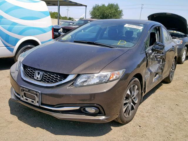 2HGFB2F94DH509601 - 2013 HONDA CIVIC EXL BROWN photo 2