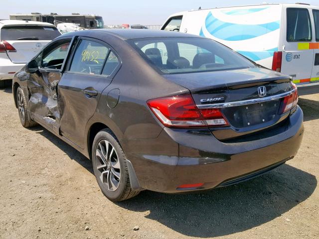 2HGFB2F94DH509601 - 2013 HONDA CIVIC EXL BROWN photo 3