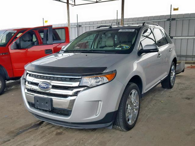 2FMDK3JC3EBB20947 - 2014 FORD EDGE SEL SILVER photo 2