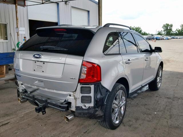 2FMDK3JC3EBB20947 - 2014 FORD EDGE SEL SILVER photo 4