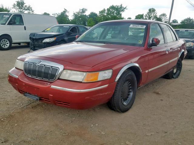 2MEFM75W4WX673256 - 1998 MERCURY GRAND MARQ RED photo 2