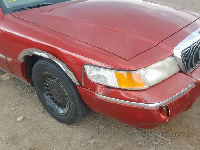 2MEFM75W4WX673256 - 1998 MERCURY GRAND MARQ RED photo 9