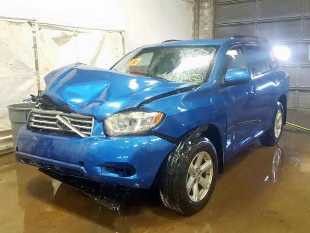 JTEDS41A082004104 - 2008 TOYOTA HIGHLANDER BLUE photo 2