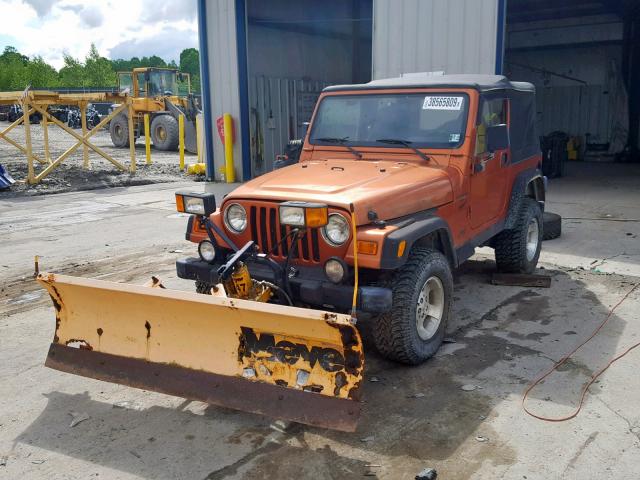 1J4FA49S71P318770 - 2001 JEEP WRANGLER / ORANGE photo 2