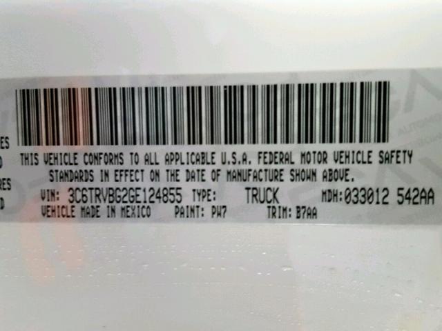 3C6TRVBG2GE124855 - 2016 RAM PROMASTER 白色 照片 10