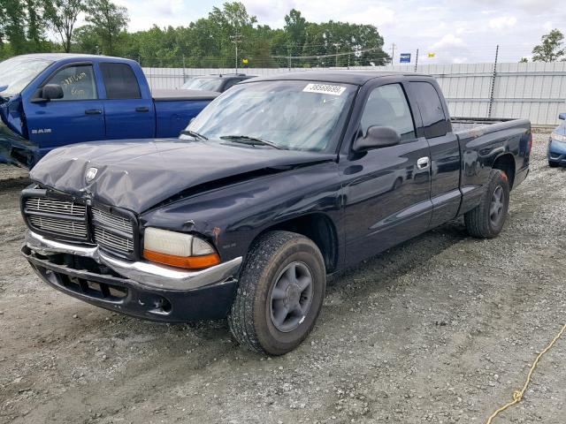 1B7FL22P7WS743372 - 1998 DODGE DAKOTA BLACK photo 2