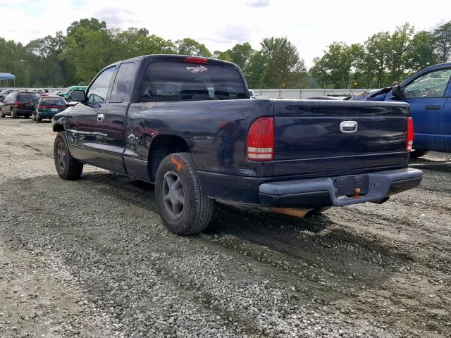 1B7FL22P7WS743372 - 1998 DODGE DAKOTA BLACK photo 3