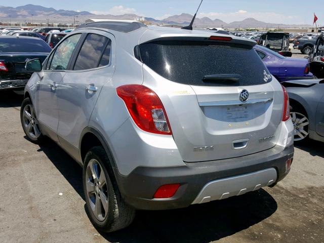 KL4CJASB9EB701849 - 2014 BUICK ENCORE SILVER photo 3