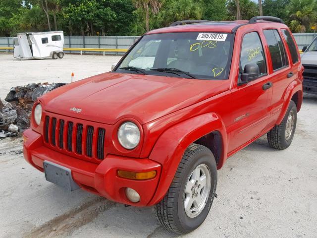 1J8GL58K62W190310 - 2002 JEEP LIBERTY LI RED photo 2