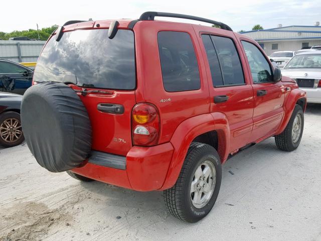 1J8GL58K62W190310 - 2002 JEEP LIBERTY LI RED photo 4