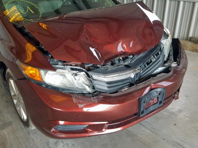 19XFB2F98CE000510 - 2012 HONDA CIVIC EXL RED photo 9