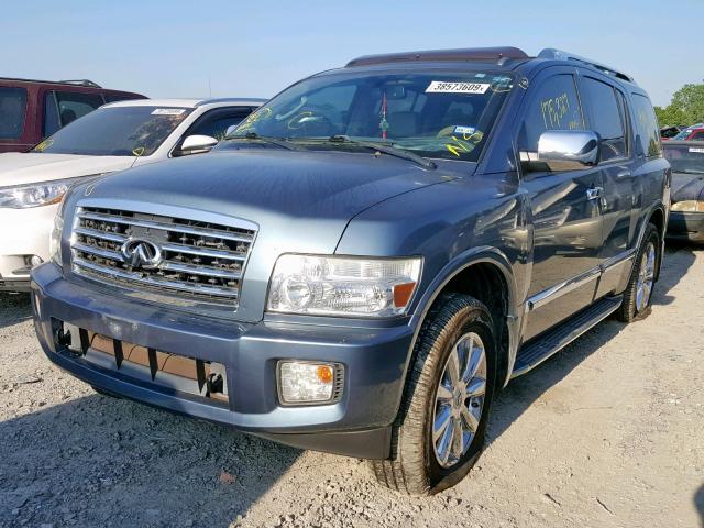 5N3AA08DX8N906263 - 2008 INFINITI QX56 BLUE photo 2