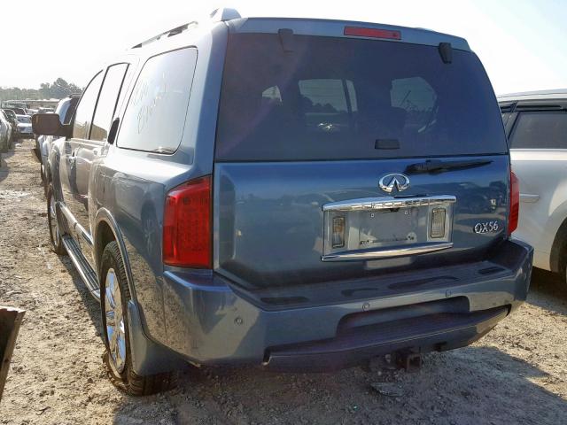 5N3AA08DX8N906263 - 2008 INFINITI QX56 BLUE photo 3