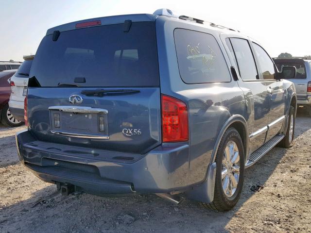 5N3AA08DX8N906263 - 2008 INFINITI QX56 BLUE photo 4