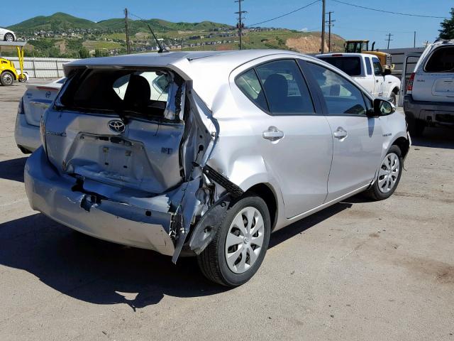 JTDKDTB38D1546423 - 2013 TOYOTA PRIUS C SILVER photo 4