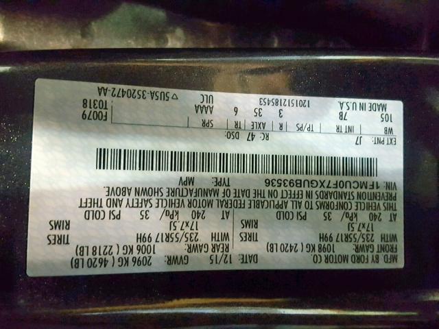 1FMCU0F7XGUB93536 - 2016 FORD ESCAPE S GRAY photo 10