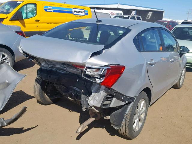 KNADN4A30D6188571 - 2013 KIA RIO EX SILVER photo 4