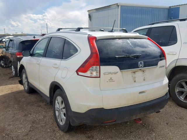 5J6RM4H71CL070852 - 2012 HONDA CR-V EXL WHITE photo 3