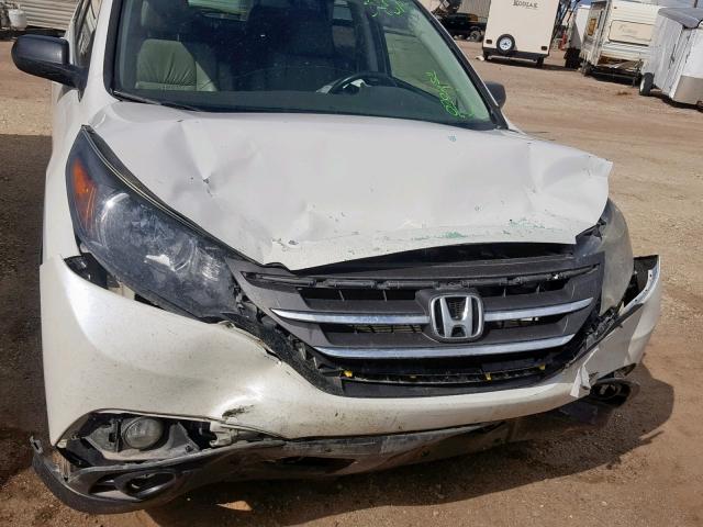 5J6RM4H71CL070852 - 2012 HONDA CR-V EXL WHITE photo 9