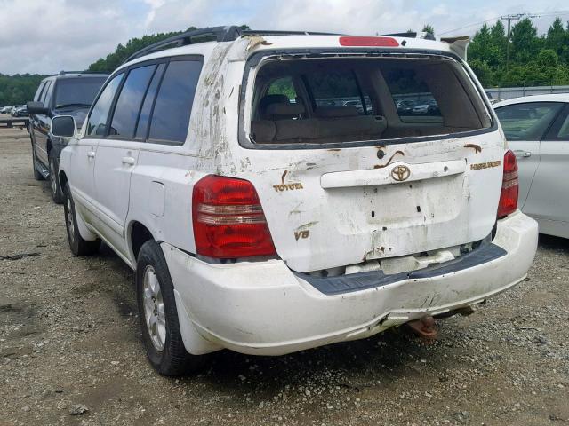 JTEGF21AX10025985 - 2001 TOYOTA HIGHLANDER WHITE photo 3