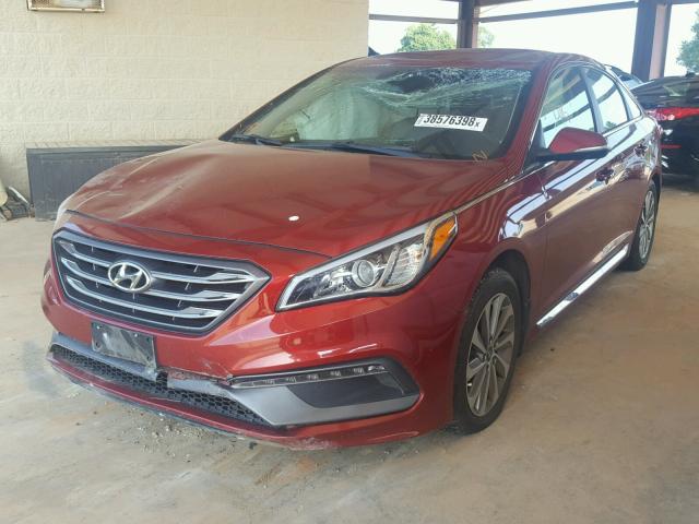 5NPE34AF1FH159953 - 2015 HYUNDAI SONATA SPO RED photo 2