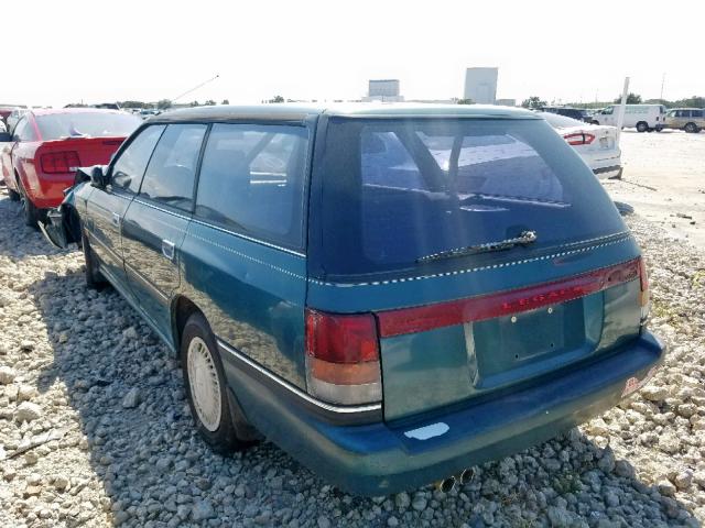 4S3BJ6335P6961778 - 1993 SUBARU LEGACY L TEAL photo 3