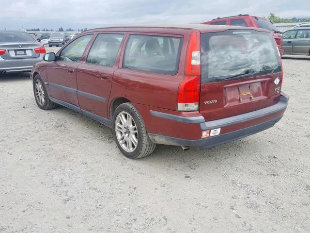 YV1SW53D312031939 - 2001 VOLVO V70 T5 TUR MAROON photo 3