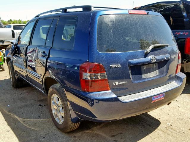 JTEEP21A360143422 - 2006 TOYOTA HIGHLANDER BLUE photo 3