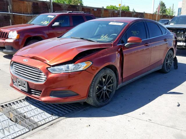 3FA6P0G79ER344870 - 2014 FORD FUSION S RED photo 2