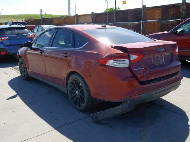 3FA6P0G79ER344870 - 2014 FORD FUSION S RED photo 3