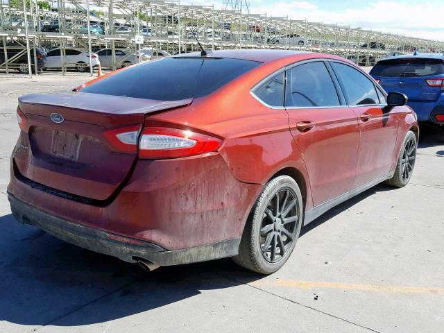 3FA6P0G79ER344870 - 2014 FORD FUSION S RED photo 4