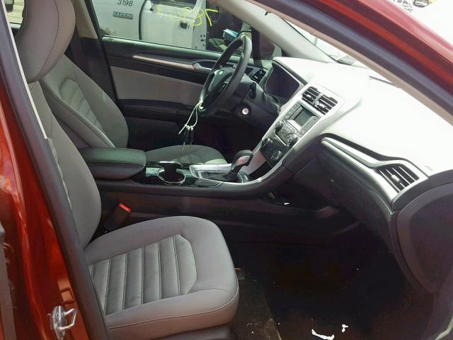 3FA6P0G79ER344870 - 2014 FORD FUSION S RED photo 5