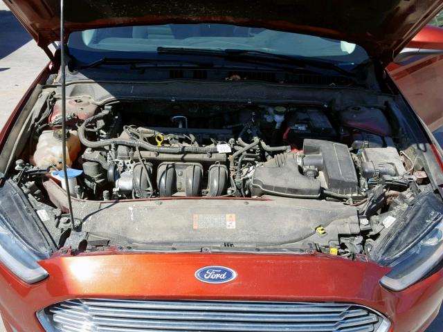 3FA6P0G79ER344870 - 2014 FORD FUSION S RED photo 7