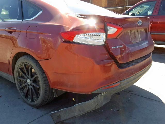 3FA6P0G79ER344870 - 2014 FORD FUSION S RED photo 9