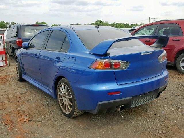 JA32W8FV0FU023903 - 2015 MITSUBISHI LANCER EVO BLUE photo 3