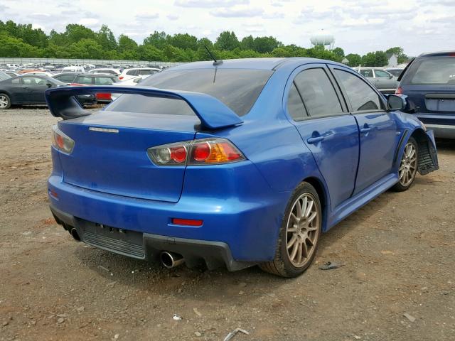 JA32W8FV0FU023903 - 2015 MITSUBISHI LANCER EVO BLUE photo 4