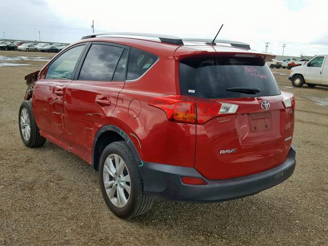 2T3YFREV9EW106105 - 2014 TOYOTA RAV4 LIMIT BURGUNDY photo 3