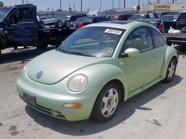 3VWDD21CX1M439244 - 2001 VOLKSWAGEN NEW BEETLE მწვანე ფოტო 2