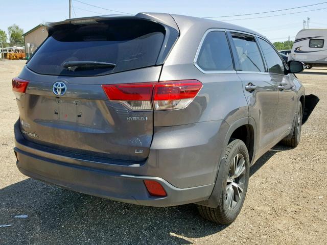 5TDBGRFH6JS037431 - 2018 TOYOTA HIGHLANDER GRAY photo 4