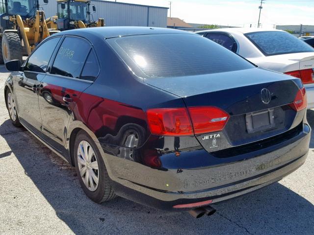 3VW1K7AJXDM259254 - 2013 VOLKSWAGEN JETTA BASE BLACK photo 3