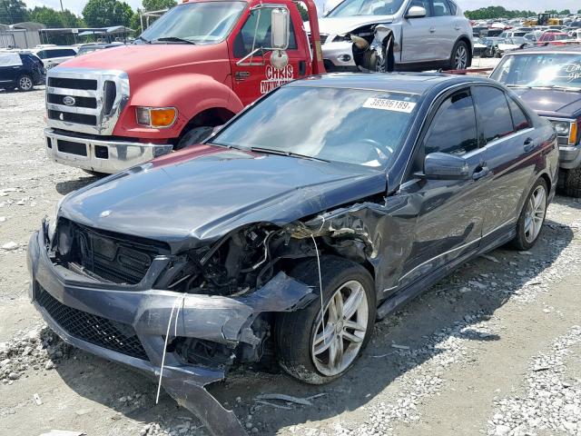 WDDGF4HB3DR268199 - 2013 MERCEDES-BENZ C 250 GRAY photo 2