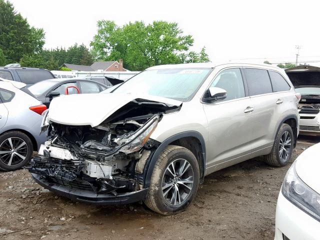 5TDJKRFH5GS342602 - 2016 TOYOTA HIGHLANDER GRAY photo 2