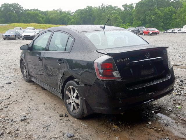 3N1AB6AP7CL747022 - 2012 NISSAN SENTRA 2.0 BLACK photo 3