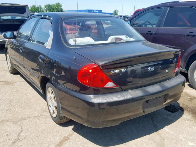 KNAFB121135277065 - 2003 KIA SPECTRA BA BLACK photo 3