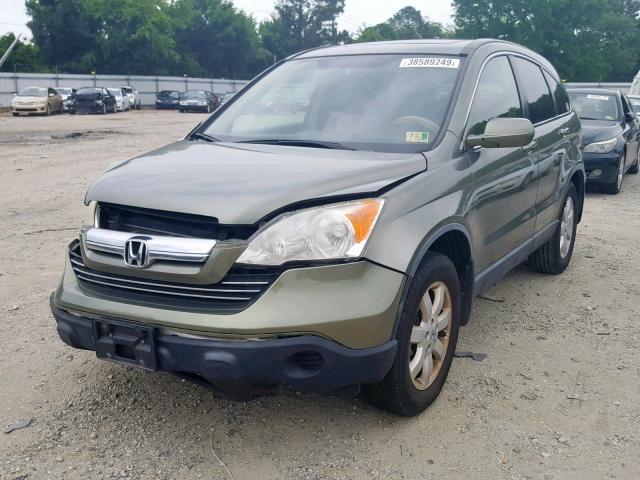 JHLRE38797C025549 - 2007 HONDA CR-V EXL GREEN photo 2