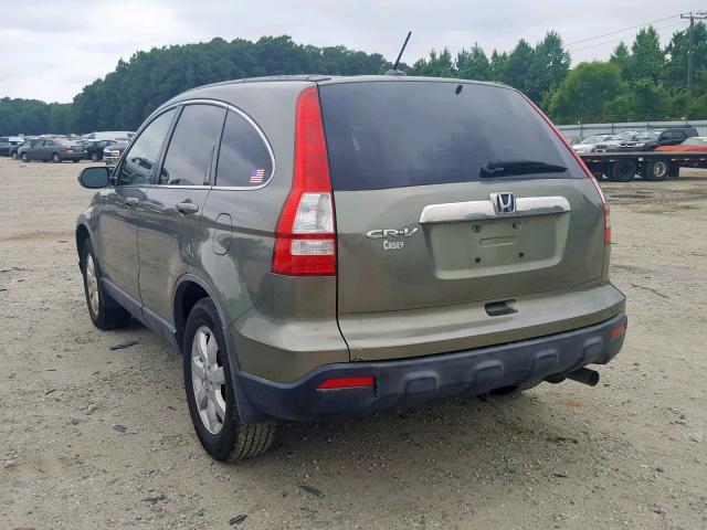 JHLRE38797C025549 - 2007 HONDA CR-V EXL GREEN photo 3